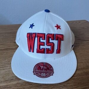 West All-Stars Hat Cap Fitted Mens 7 3/8 White NBA Basketball 1963 All Star